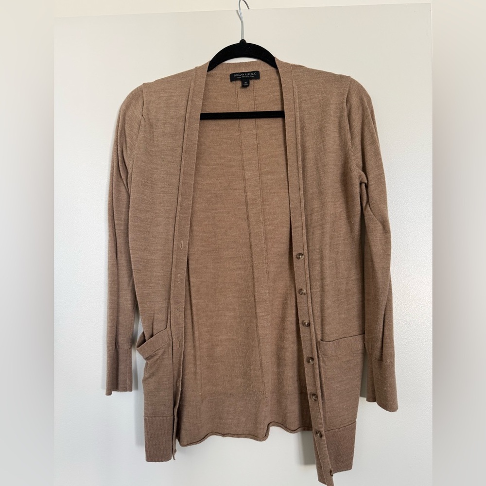 Banana Republic Merino Wool Cardigan in Tan